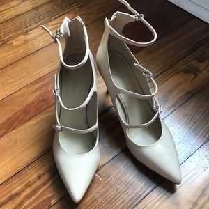 Marc Fisher 4” Three Strap Nude Heels